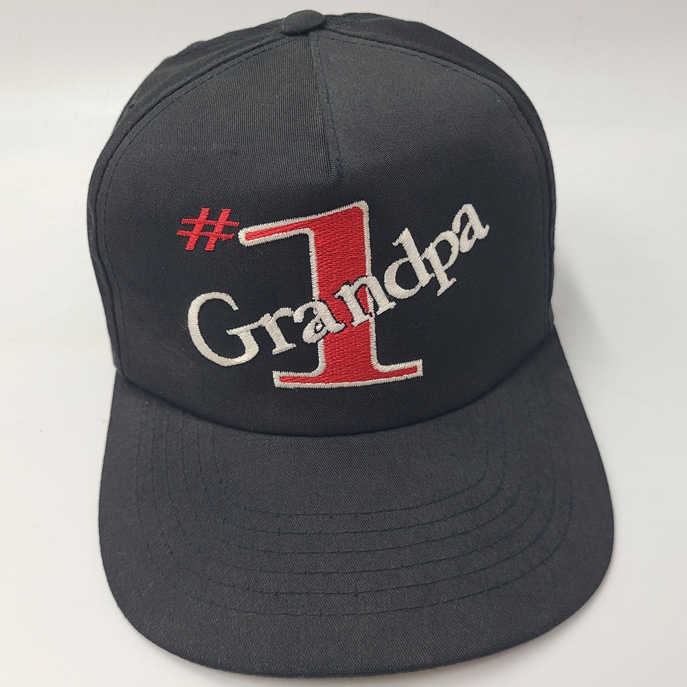 Vintage Funny Hat Snapback Black‎ Red #1 Grandpa Joke Humor Novelty Grandfather